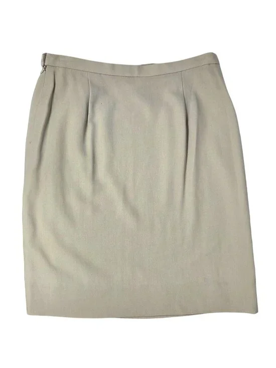 Vintage Giorgio Armani Beige Pure New Wool Pencil Skirt Made In Italy 32" Waist - Picture 2 of 6